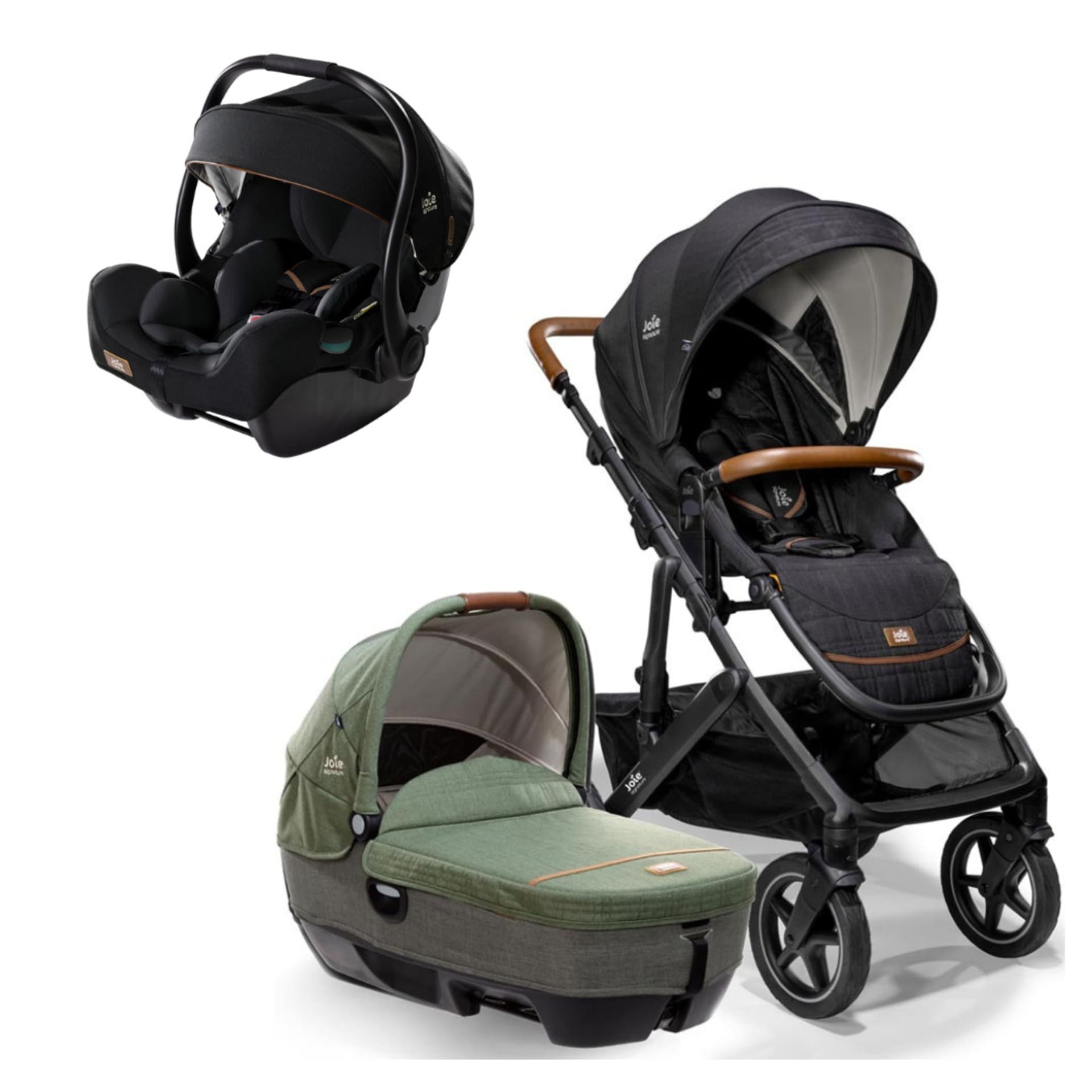 Joie Signature Vinca 3in1 Kinderwagenset inkl. Calmi R129 Pine + i-Jemini Babyschale Eclipse - Joie Signature Vinca 3in1 Kinderwagenset inkl. Calmi R129 Pine + i-Jemini Babyschale Eclipse bei babybrands.de kaufen ✓ sicher, einfach & bequem online bestellen ✓